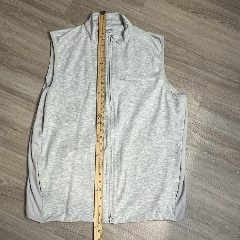 Mizzen Main Vest Men's 2X-Large Heather Gray Performance Full‎ Zip Golf